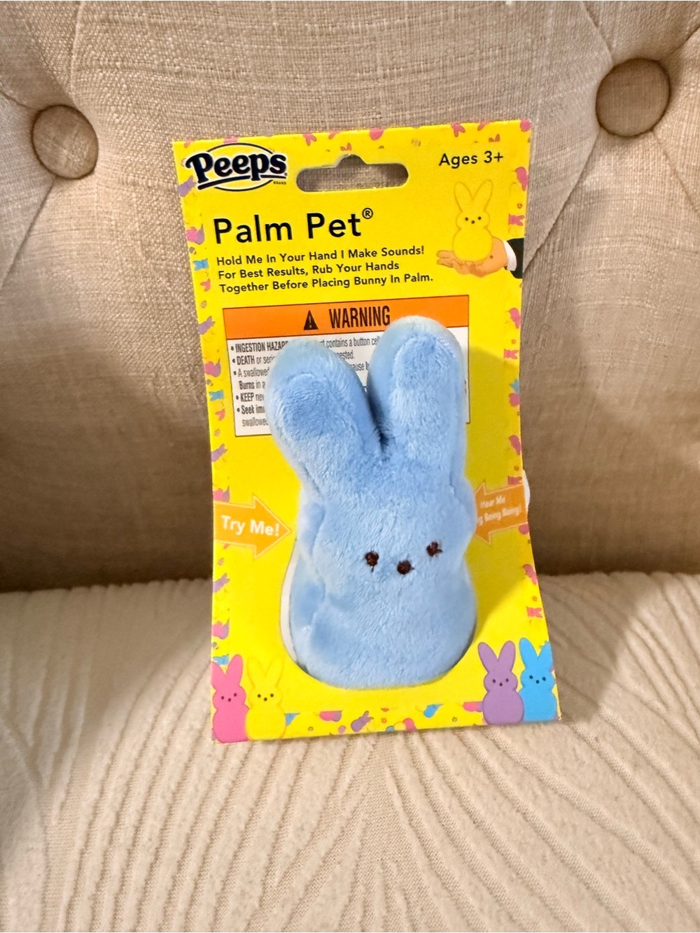 Peeps Palm Pet Plush Bunny - Blue